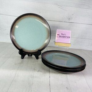 Home Target THIRA Teal Center Metallic Brown Stoneware Lunch Salad Plates Set 4